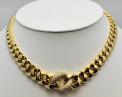 Diamond Graduated Link Gold Necklace