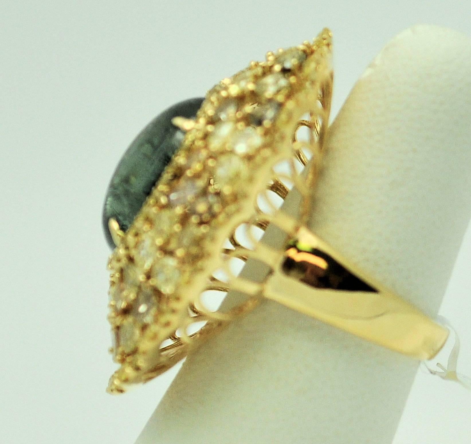  Tourmaline and Colored Diamond Ring 2