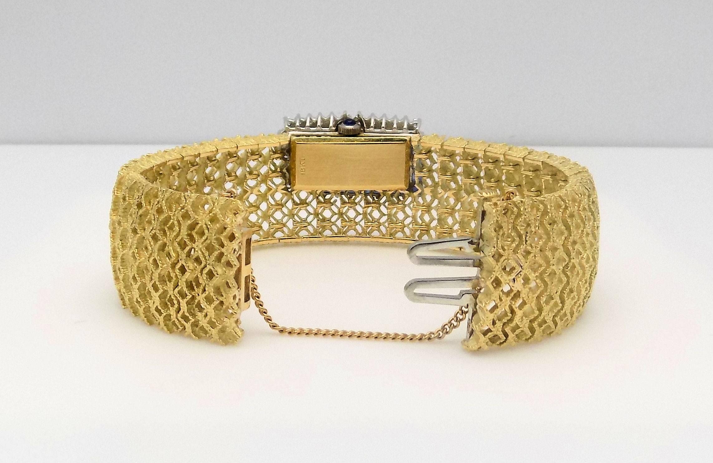 Women's Ebel Ladies Yellow Gold Diamond Bracelet Wristwatch For Sale