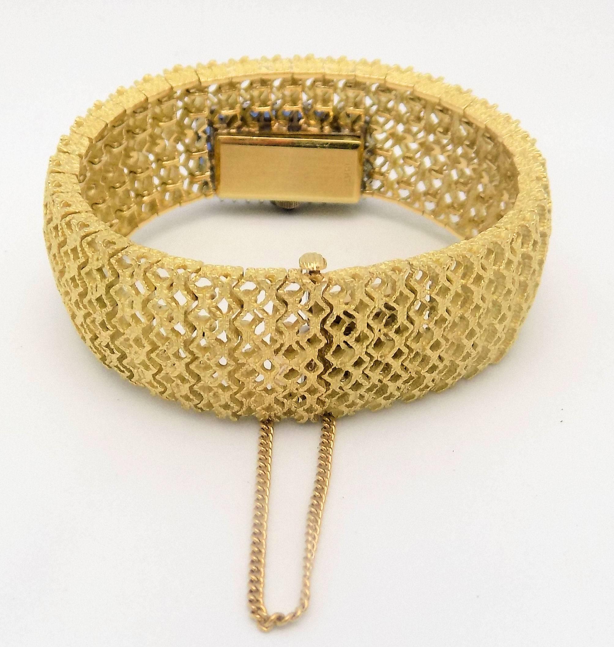 Ebel Ladies Yellow Gold Diamond Bracelet Wristwatch For Sale 1