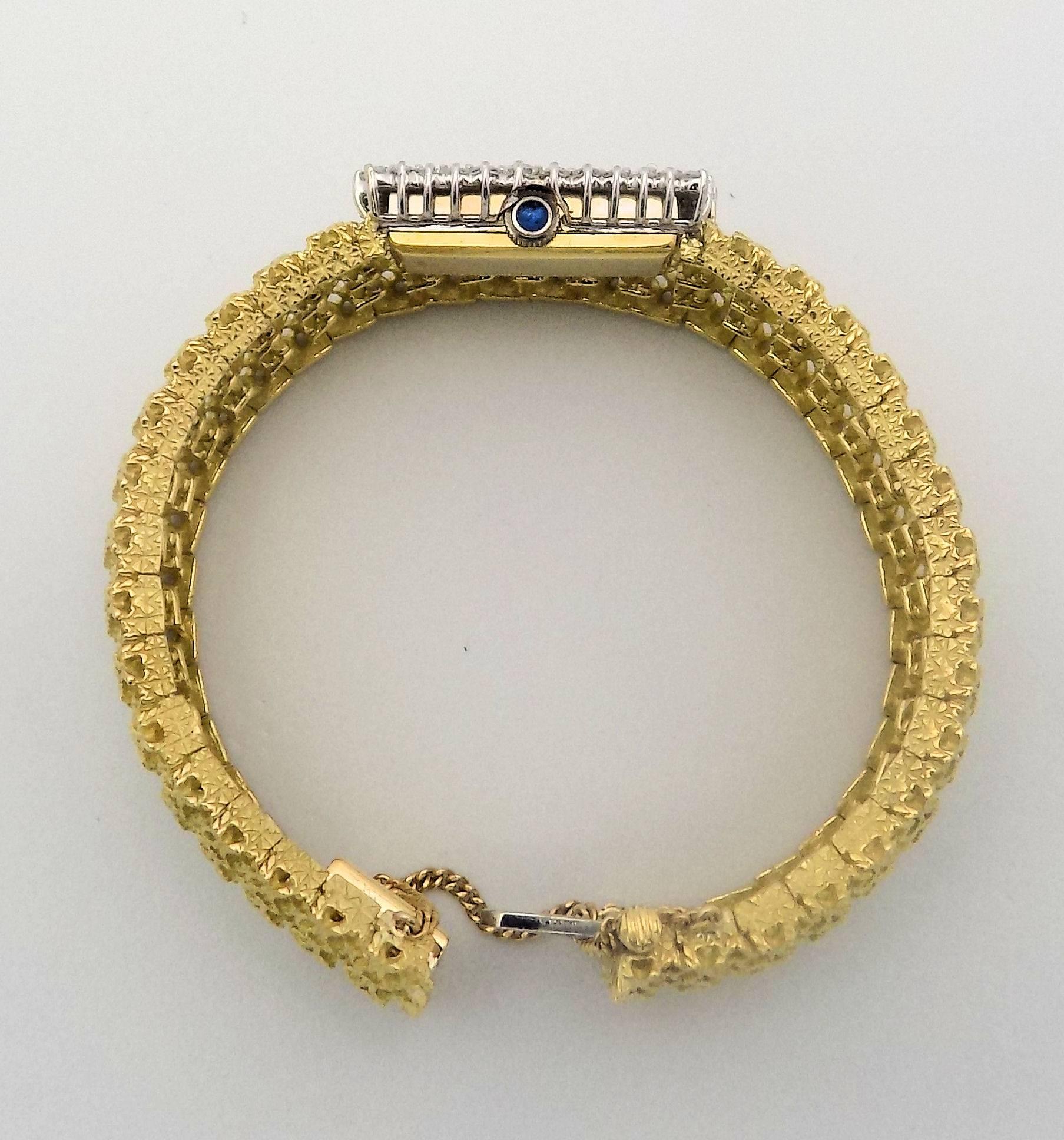 Ebel Ladies Yellow Gold Diamond Bracelet Wristwatch For Sale 3