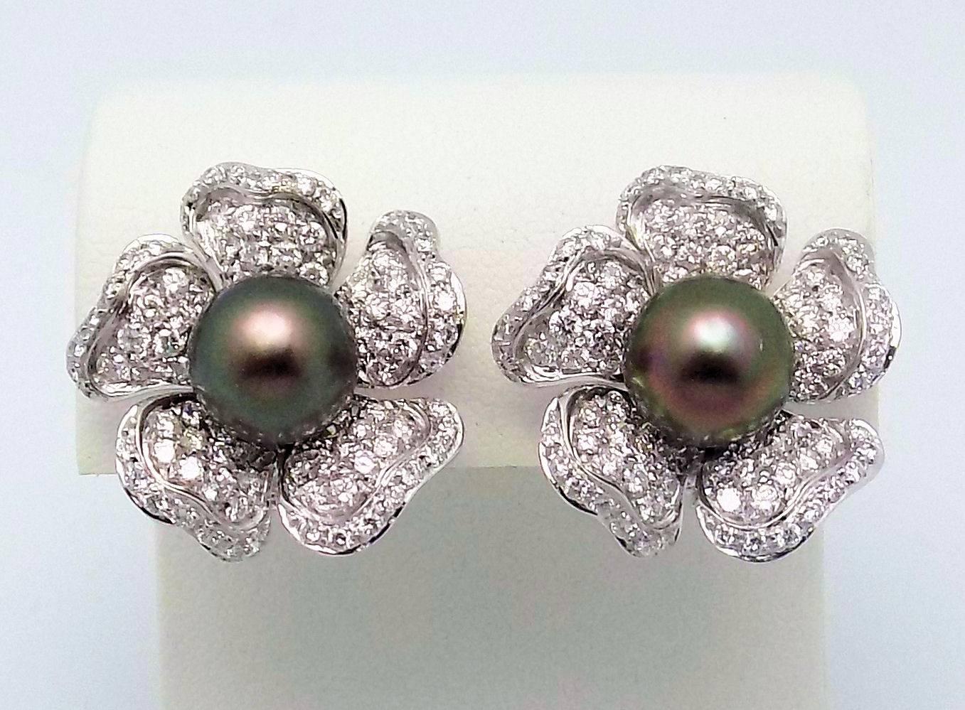 Tahitian and South Sea Pearl Diamond Removable Drop Italian Earrings For Sale 1
