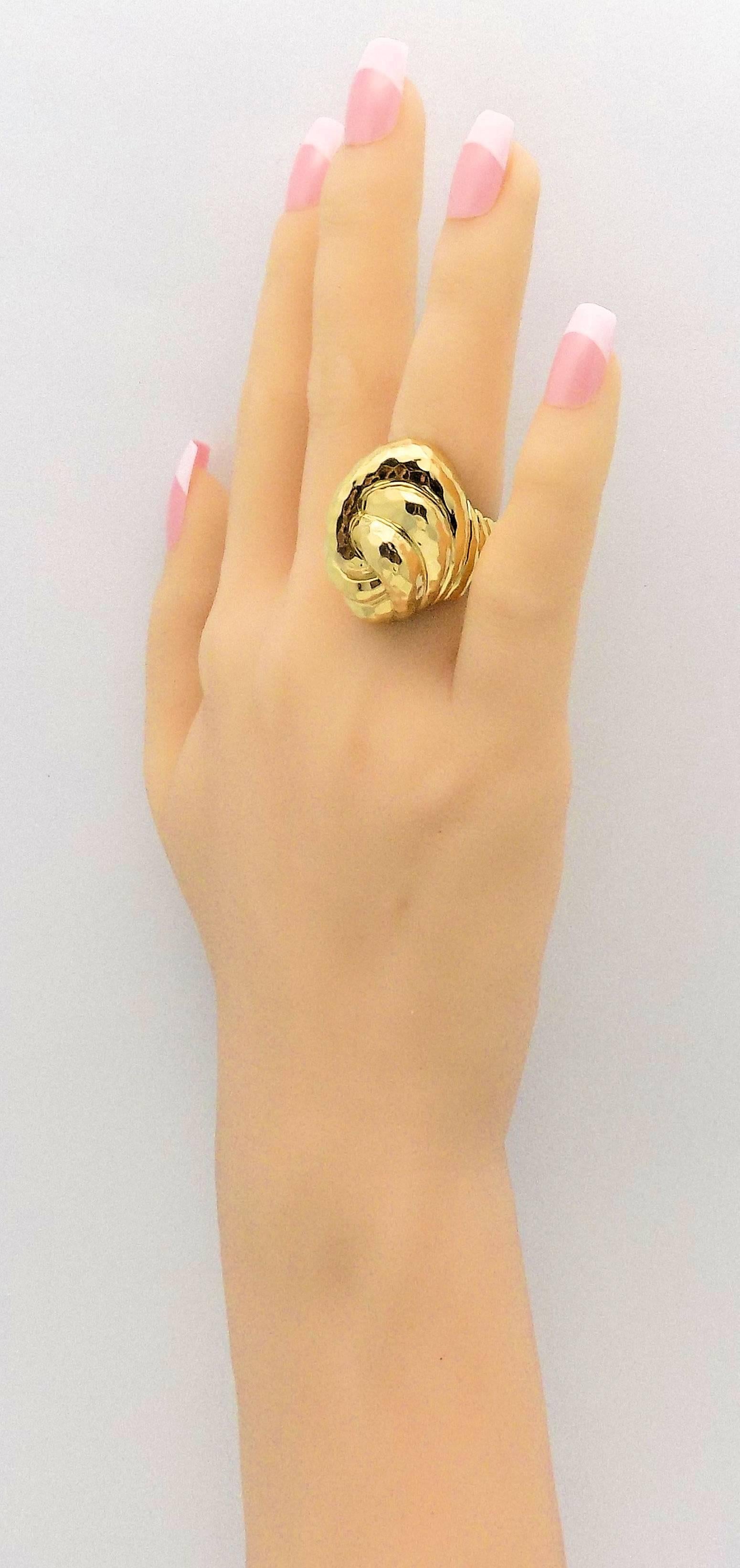 Henry Dunay Facets High Dome Double Knot Gold Ring 3