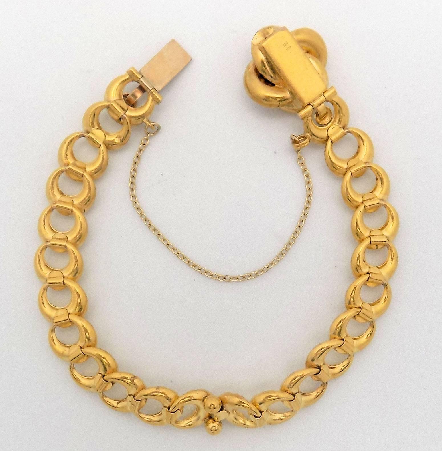 Women's Antique Gold and Diamond Bracelet by Krementz For Sale