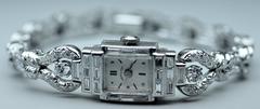 Oscar Heyman Hamilton Platinum Diamond Quartz Wristwatch