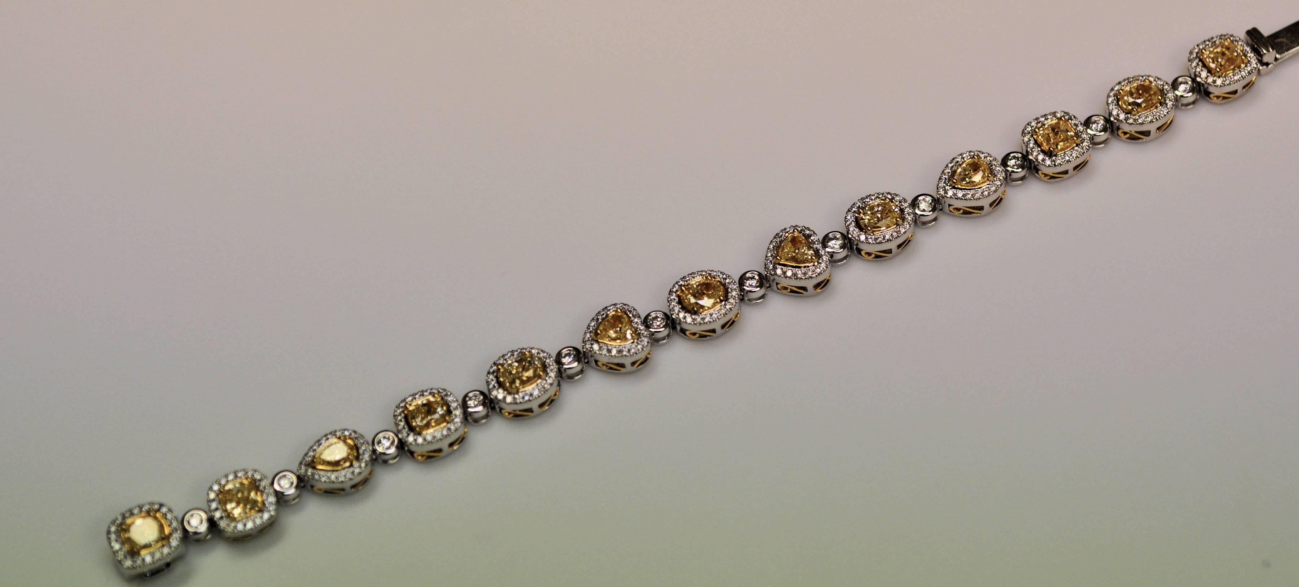 Yael Jewelry Yellow Diamond Bracelet In New Condition For Sale In Dallas, TX