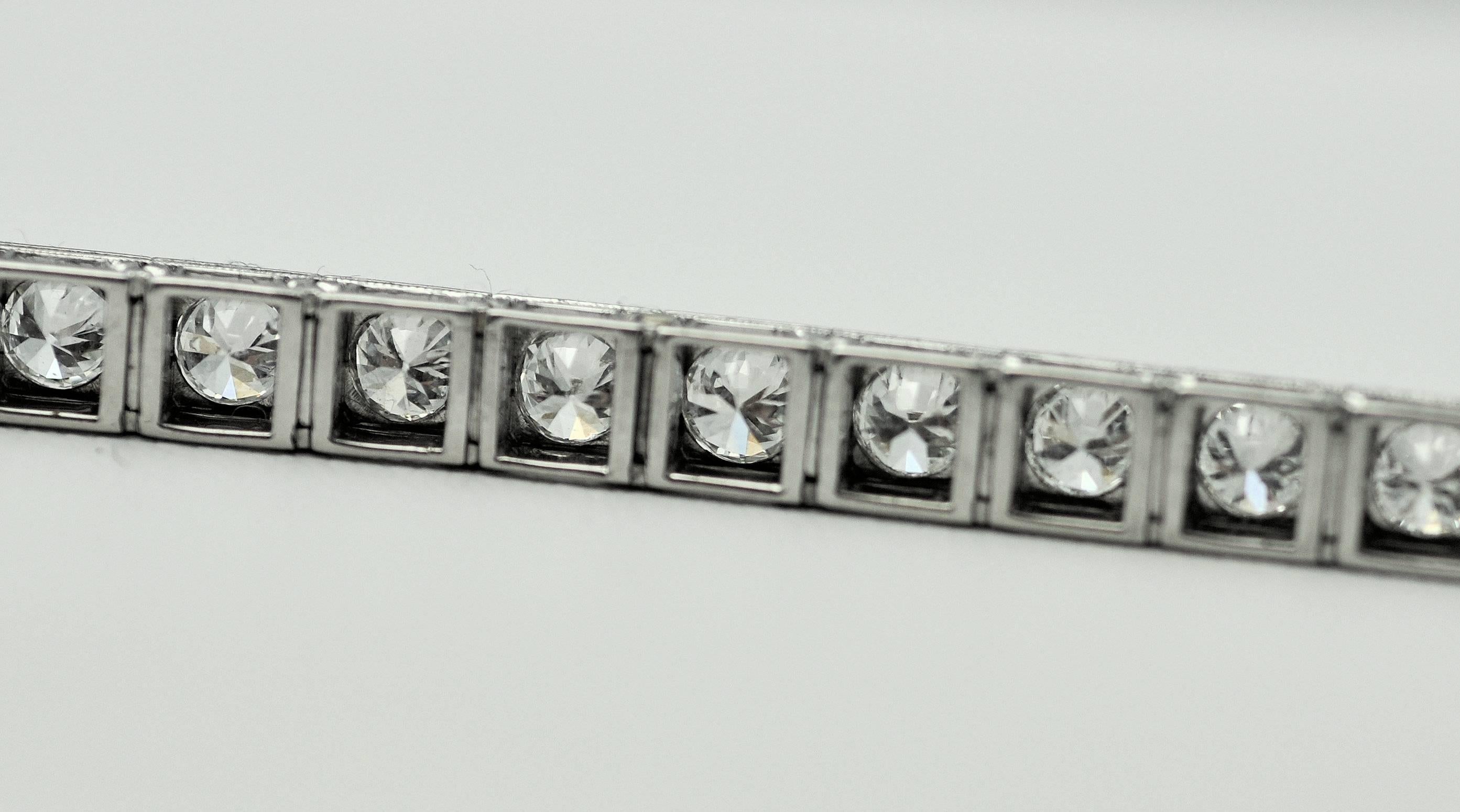 Long Diamond Art Deco Platinum Line Bracelet 1