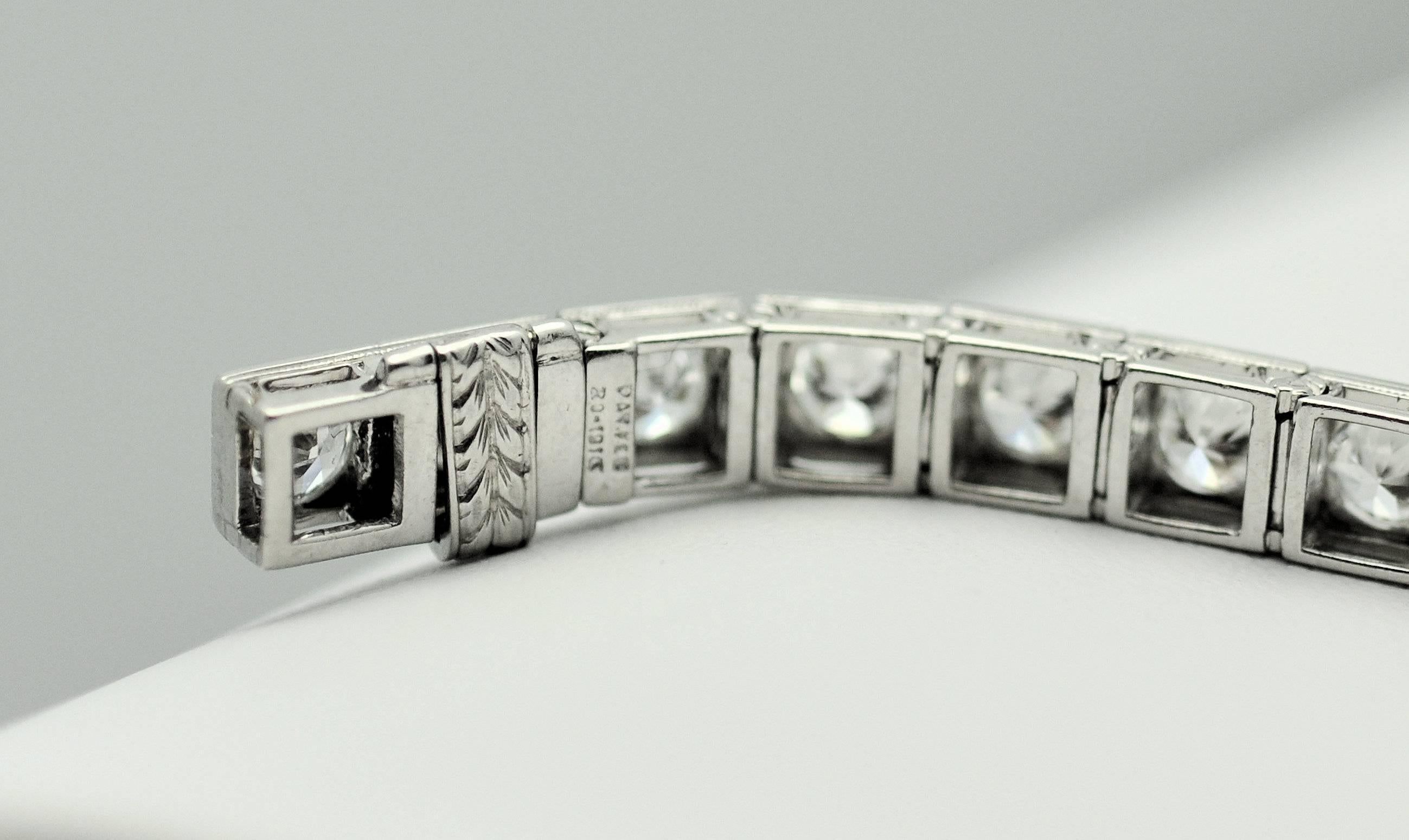 Long Diamond Art Deco Platinum Line Bracelet 2