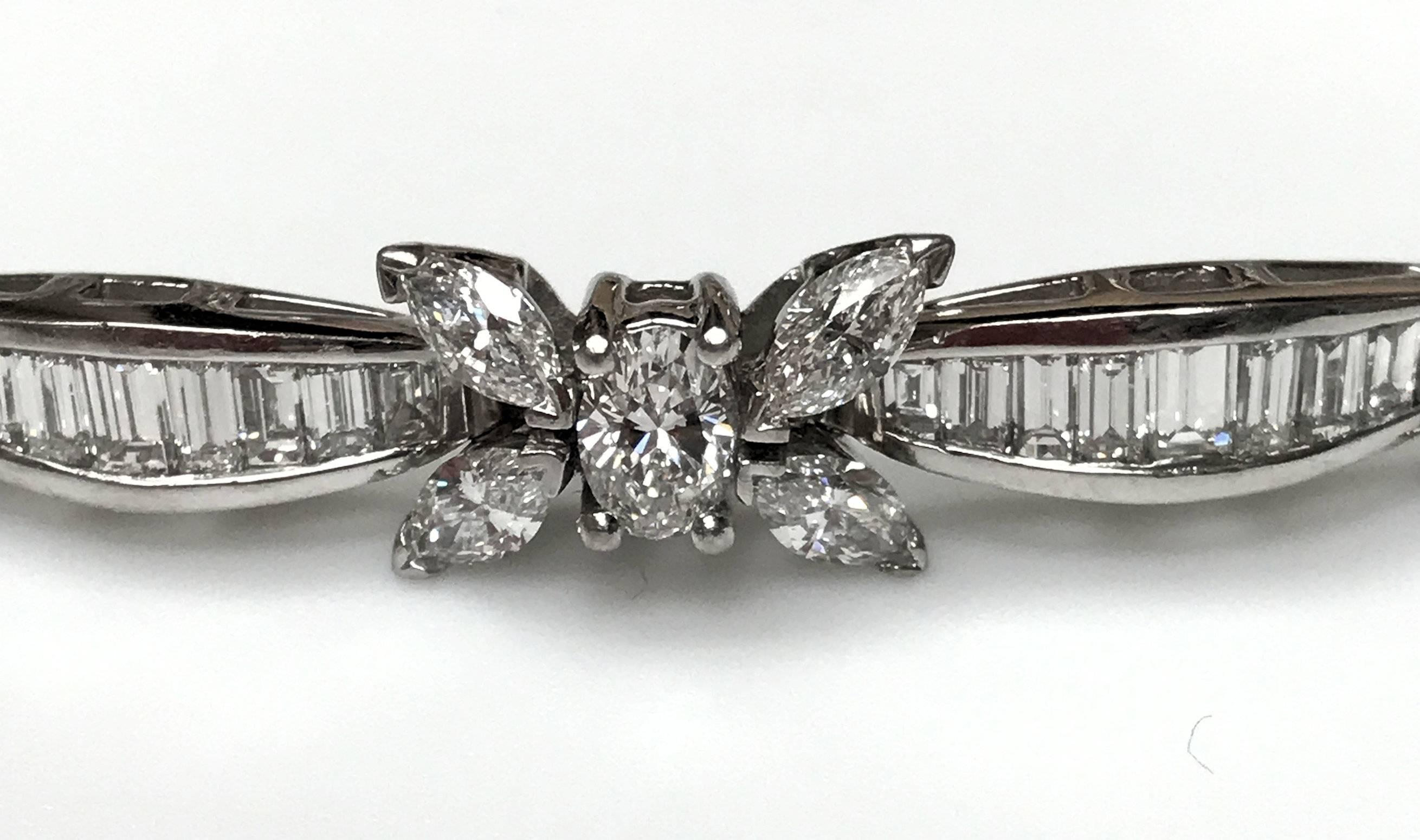 Elegant Platinum Diamond Bracelet, Marquis, Oval and Baguette over 12 Carat In Excellent Condition In Dallas, TX