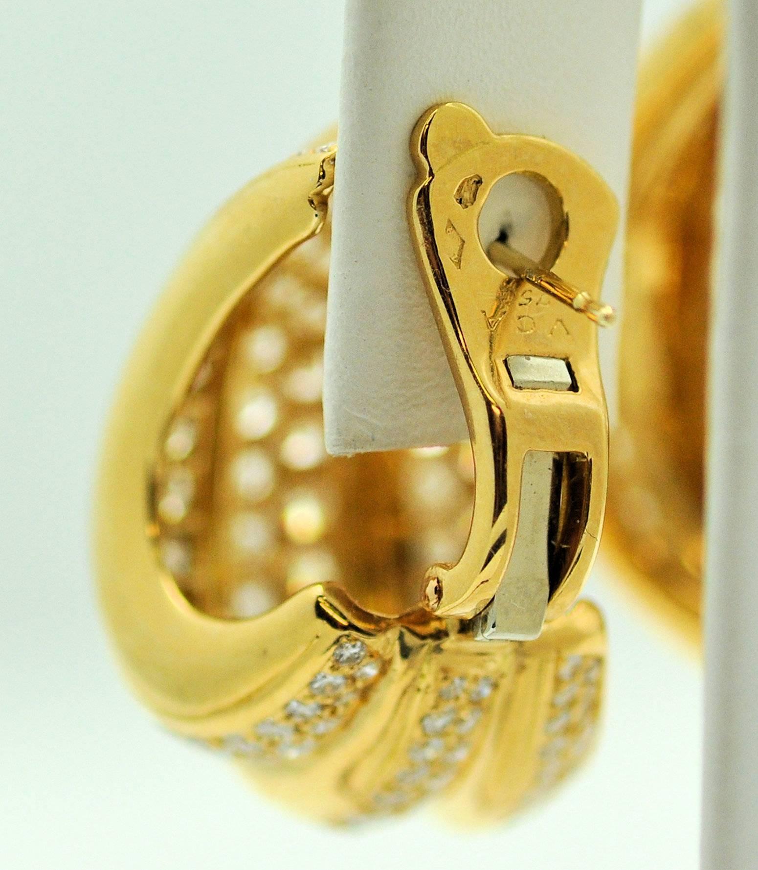 Van Cleef & Arpels Diamond Triple Hoop Earrings For Sale 1
