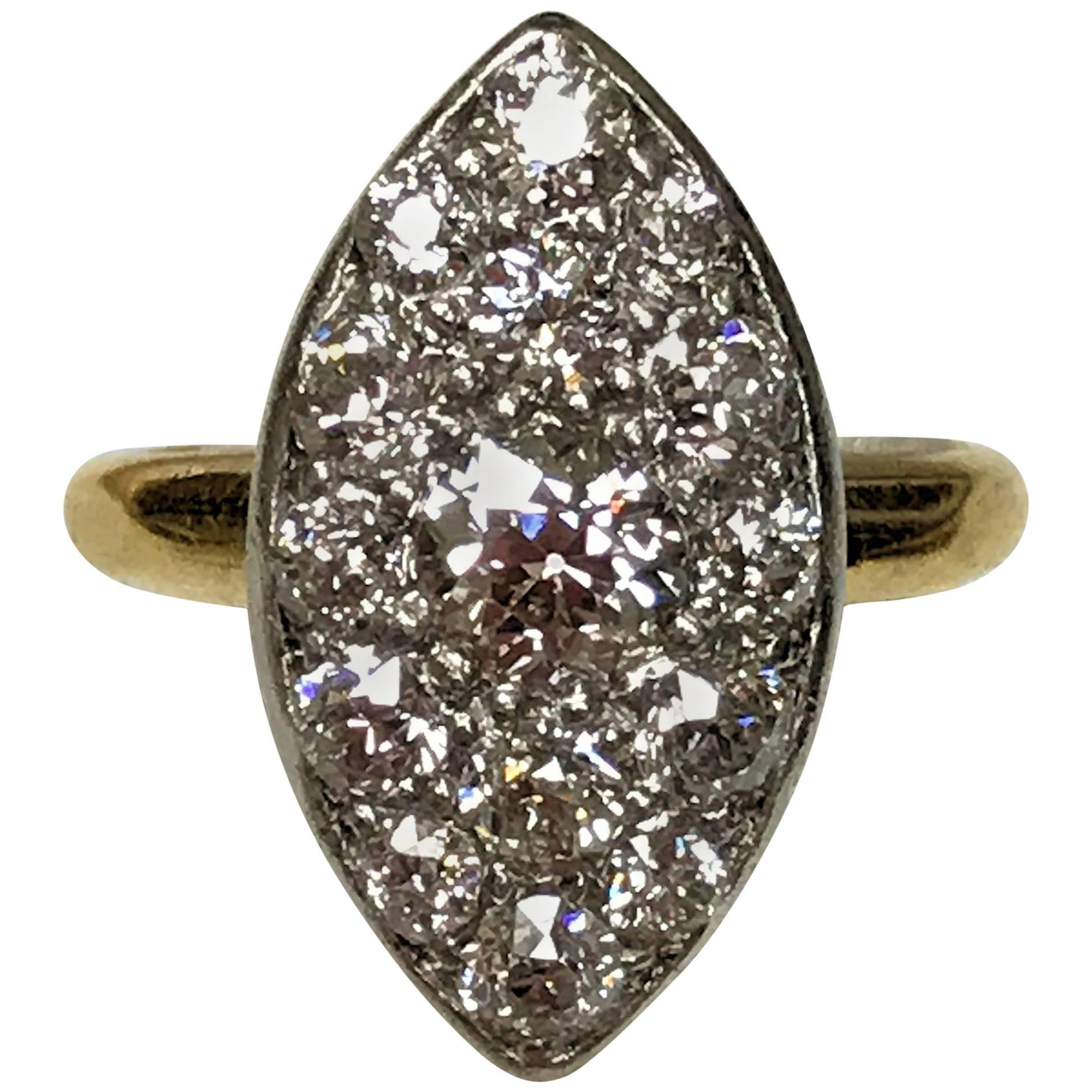 Antique Edwardian Tiffany 
Co. Diamond Platinum Gold Ring For Sale