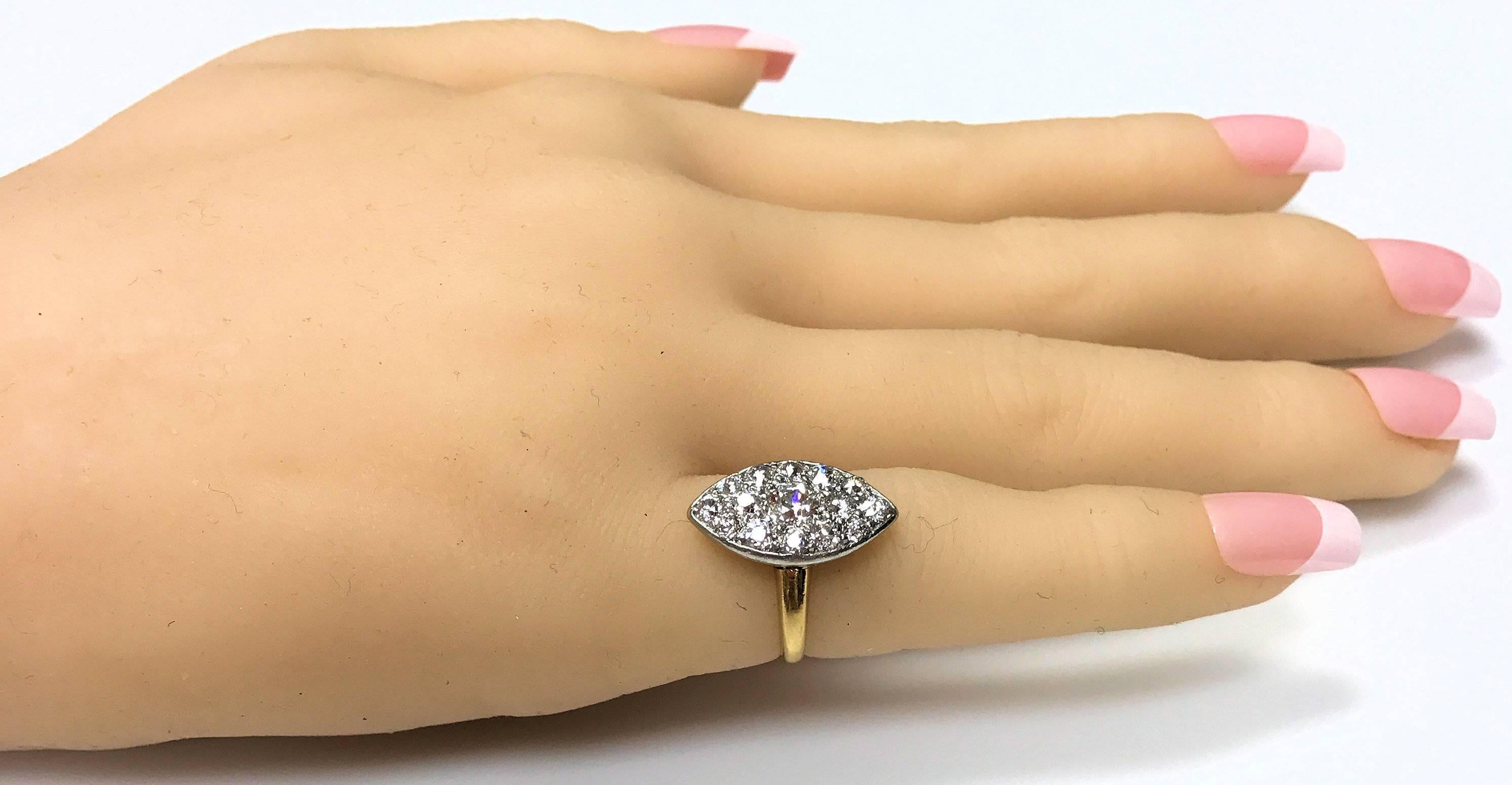 Antique Edwardian Tiffany & Co. Diamond Platinum Gold Ring In Excellent Condition For Sale In Dallas, TX