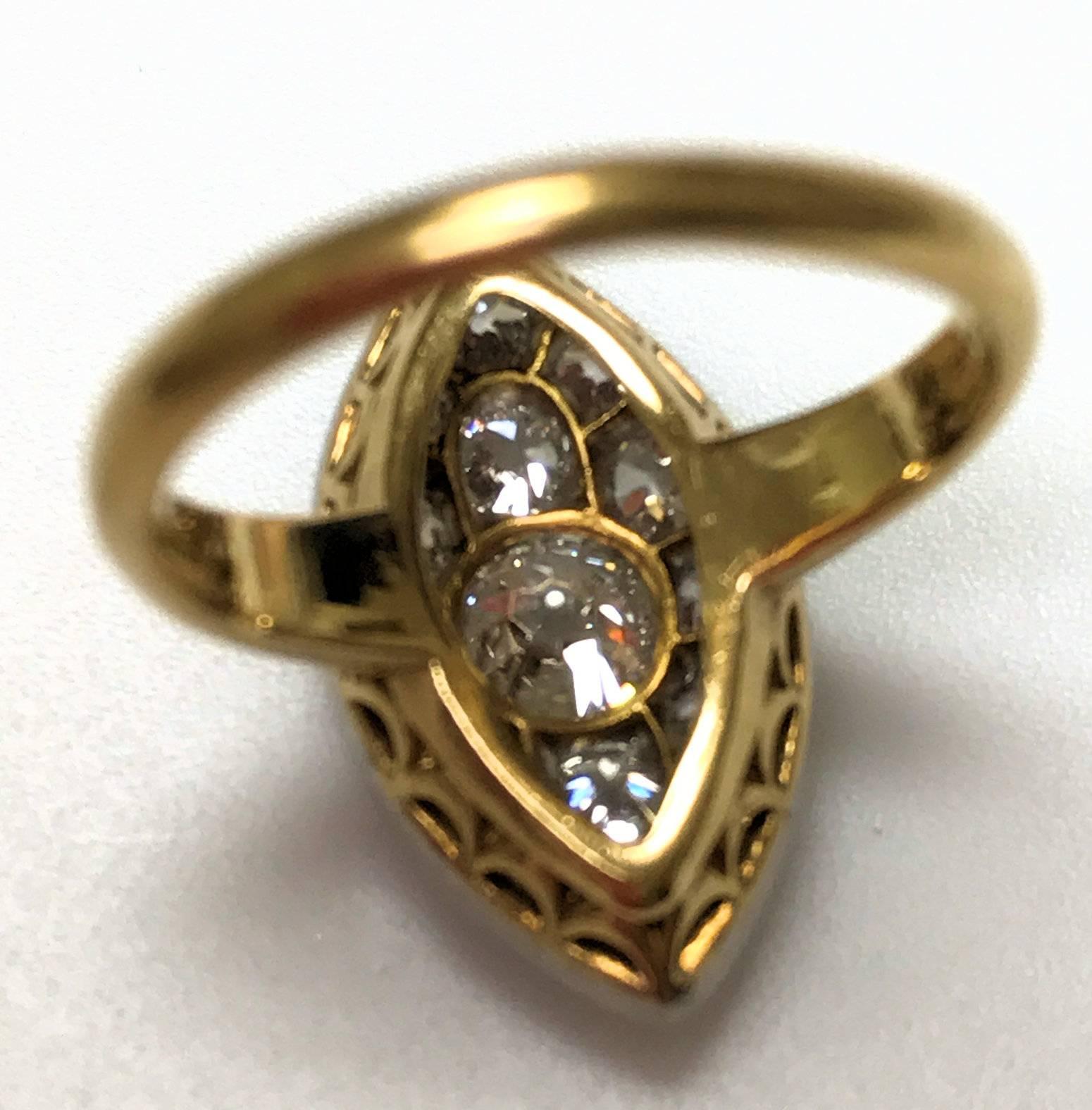 Antique Edwardian Tiffany & Co. Diamond Platinum Gold Ring For Sale 4