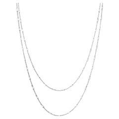 42" Natural White Diamond(13.00ct) Station Necklace in 18K White Gold