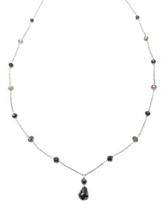 16.5" Vintage Natural Black & Brown Diamond(6.00 Carat) Necklace in Platinum