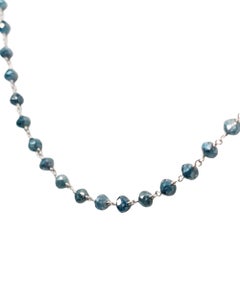 Vintage 18.5" Natural Blue Diamond (16.00ct) Necklace in 14K White Gold