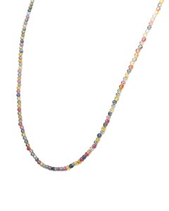 Vintage 18.25" Natural Multicolor Sapphire (34.00ct) Necklace in 14K Yellow Gold
