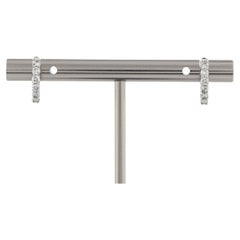 14 kt Or blanc 0.38ct (Diamant Naturel) "Classic Pave Huggie Hoops" (anneaux classiques en pavé)