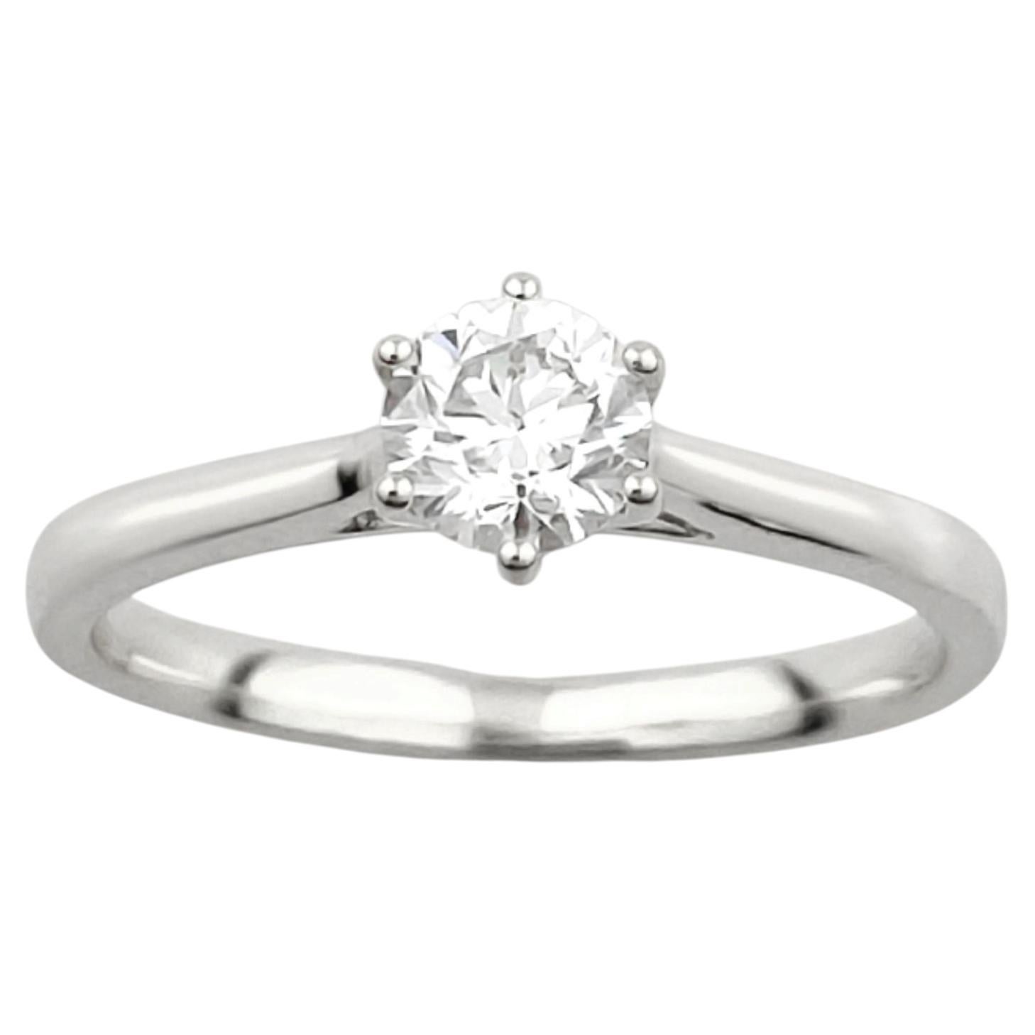 14KT White Gold Classic Round Diamond Solitaire Ring