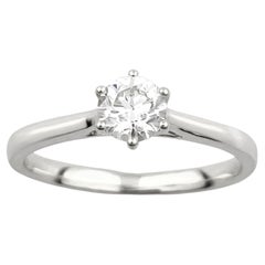 14KT White Gold Classic Round Diamond Solitaire Ring