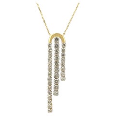 18KT Yellow Gold Diamond Drip Necklace, 2.11ct, Contemporary Style
