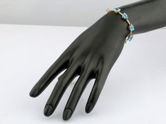 Bracelet à maillons en argent sterling 925 « Celestial » avec une topaze bleue taille poire de 16,08