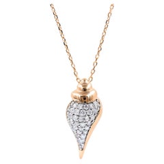14KT Rose Gold Diamond Pave Seashell Pendant Necklace