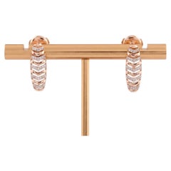 14KT Rose Gold Round Chevron Diamond Openwork Stud Earrings