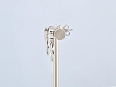 14K White Gold Round Cut Diamond Teardrop Dangle Earrings
