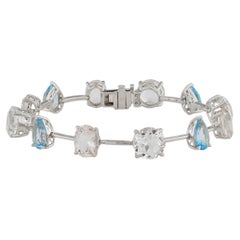 Pulsera de plata 925 «Celestial Horizon» con varios topacios (26,32 quilates) y baño de plata blanca