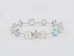 Pulsera de plata 925 «Celestial Horizon» con varios topacios (26,32 quilates) y baño de plata blanca