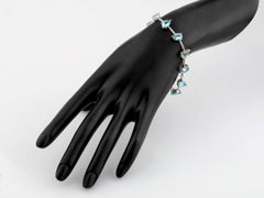 Pulsera de eslabones de plata 925 «Ocean Breeze», con topacio azul claro y chapado en blanco, 16,08 quilates