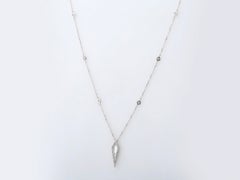 14K White Gold 0.42 Cts Round Cut Diamond Necklace
