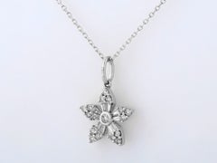 14K White Gold 0.35 Cts Round Cut Diamond Pendant Necklace