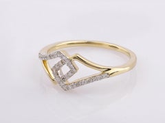 14KT Yellow Gold Interlocking Geometric Diamond Ring