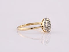 14KT Yellow Gold Oval Diamond Double Halo Cluster Ring