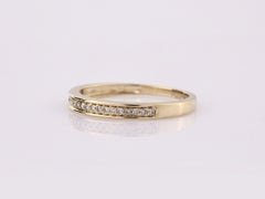 14KT Yellow Gold classic diamond half-eternity wedding band