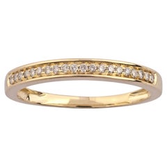 14KT Yellow Gold classic diamond half-eternity wedding band