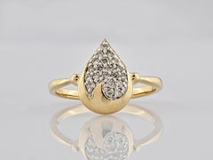 14KT Yellow Gold Pear-Shaped Diamond Teardrop Cluster Ring