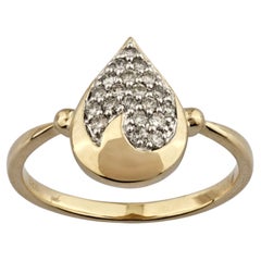 14KT Yellow Gold Pear-Shaped Diamond Teardrop Cluster Ring