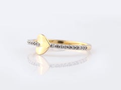 14KT Yellow Gold Spade Heart Shape Diamond Band Ring