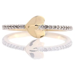 14KT Yellow Gold Spade Heart Shape Diamond Band Ring