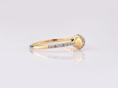 14K Yellow Gold Geometric 0.12 Cts Round Cut Diamond Ring