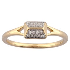 14KT Yellow Gold Geometric Diamond Cluster Split-Shank Gold Ring