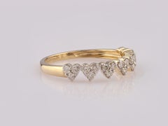 14K Yellow Gold 0.42 Cts Round Cut Diamond Floral Ring