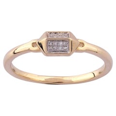 14K Yellow Gold Baguette Diamond Ring