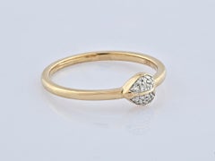 14KT Yellow Gold Pear-Shaped Diamond Leaf Cluster Ring