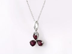 14K White Gold Rhodolite 0.98 Cts Diamond Pendant Necklace