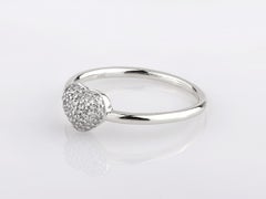14K White Gold Round Diamond Pave Cluster Heart Ring