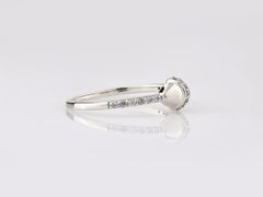 14K White Gold Geometric 0.12 Cts Round Cut Diamond Ring